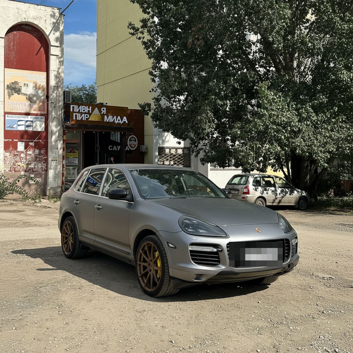 После: Плёнка 3M Matte Gray Aluminum · бронзовые диски